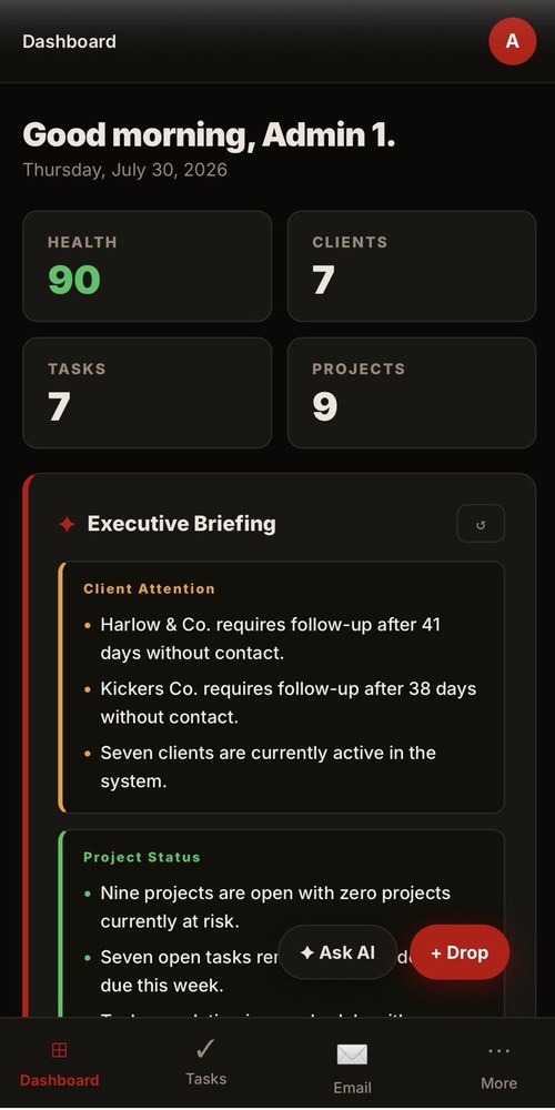 UglyDot mobile Dashboard