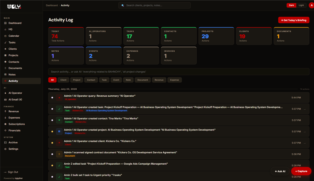 Activity log
